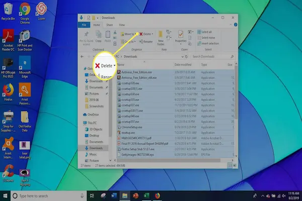how to clean downloads folder