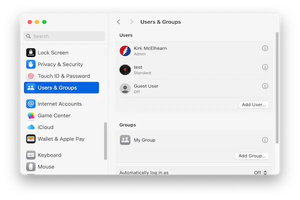 how to manage user accounts mac